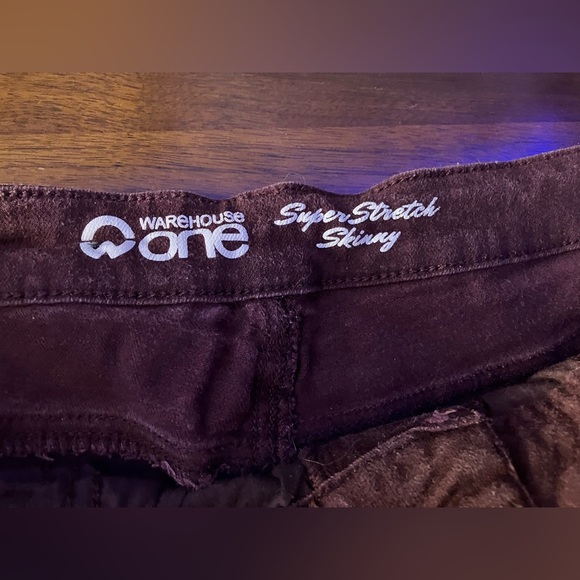 Burgundy Warehouse One Super Stretch Skinny jeans size 14 - Picture 4 of 5